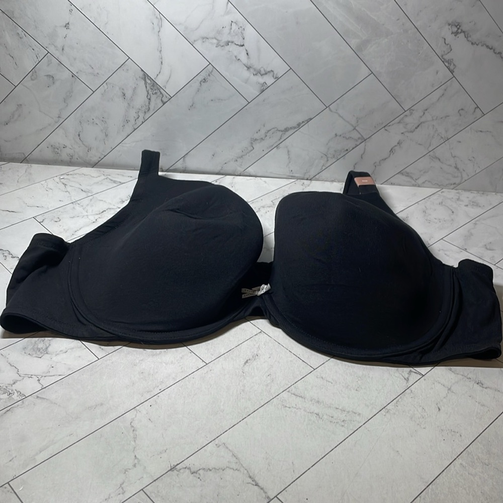 NWT Cacique Lane Bryant Womans Push-Up Bra Black Boost Plunge UNDERWIRE 50D